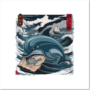 Dismal Dolphin Japanese Art Print Posters and Art